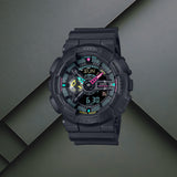 Ανδρικό ρολόι Casio G-Shock GA-110MF-1AER με μαύρο καουτσούκ λουράκι και μαύρο καντράν