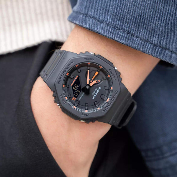 Ρολόι Χρονογράφος Casio G-Shock GA-2100-1A4ER Με Μαύρο Καουτσούκ Λουράκι