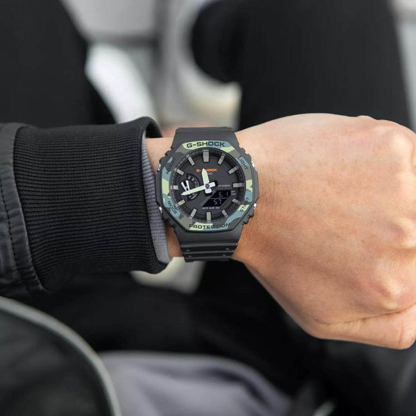 Χρονογράφος Casio G-Shock GA-2100SU-1AER Με Μαύρο Καουτσούκ Λουράκι Camouflage