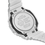 Ρολόι χρονογράφος Casio G-Shock GAE-2100GC-7AER με λευκό καουτσούκ λουράκι, μαύρο καντράν σε οκτάγωνο σχημα με ψηφιακή ένδειξη και στεγανότητα 20ATM-200Μ.