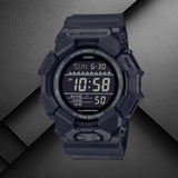 Ανδρικό ρολόι Casio G-SHOCK GD-010-1A1ER με μαύρο καουτσούκ λουράκι και μαύρο ψηφιακό καντράν.