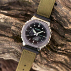 Ρολόι Χρονογράφος Casio G-Shock GM-2100CB-3AER Με Χακί Υφασμάτινο Λουράκι