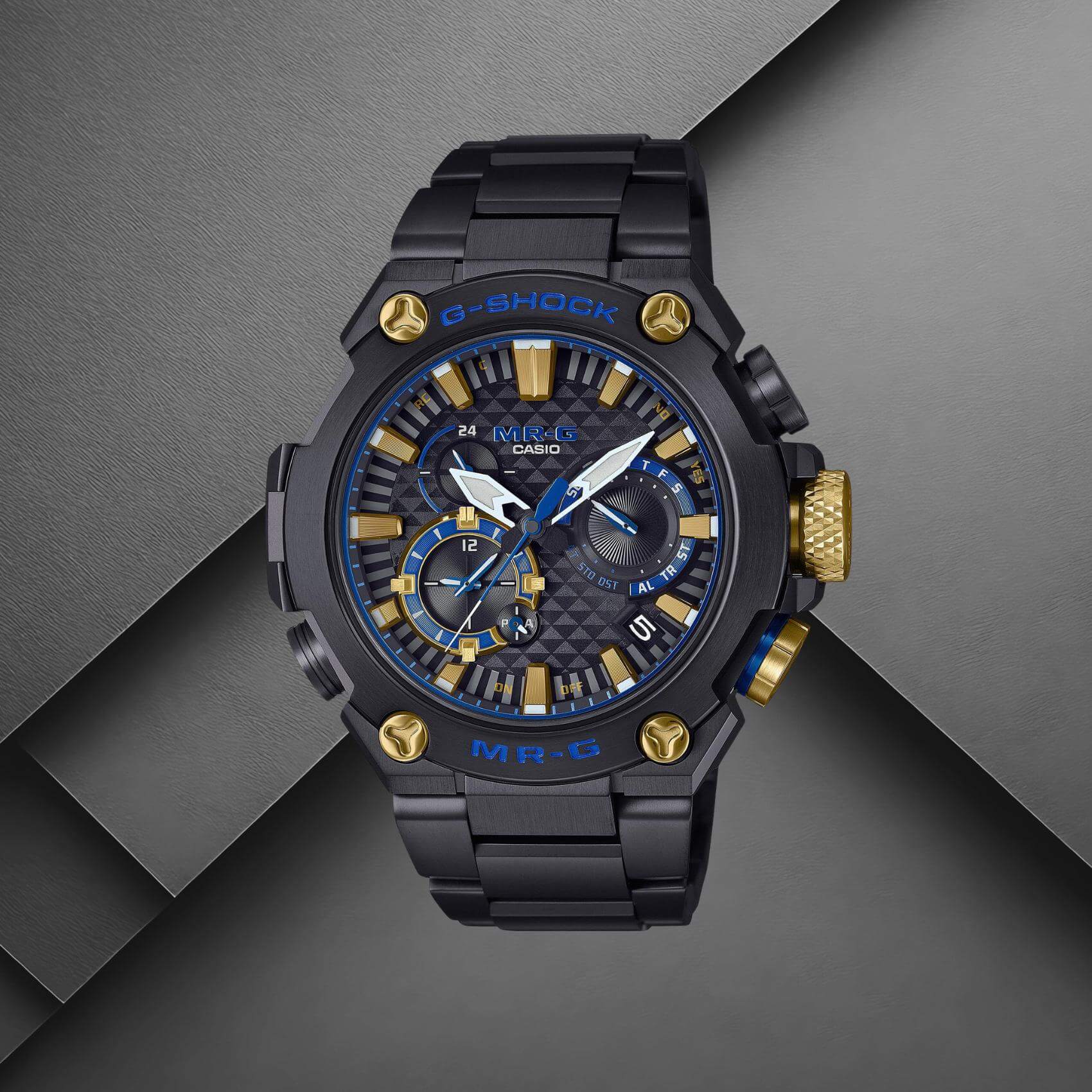 Ανδρικό ρολόι Casio G-Shock MR-G MRG-B2000B-1ADR με μπρασελέ από τιτάνιο και μαύρο καντράν