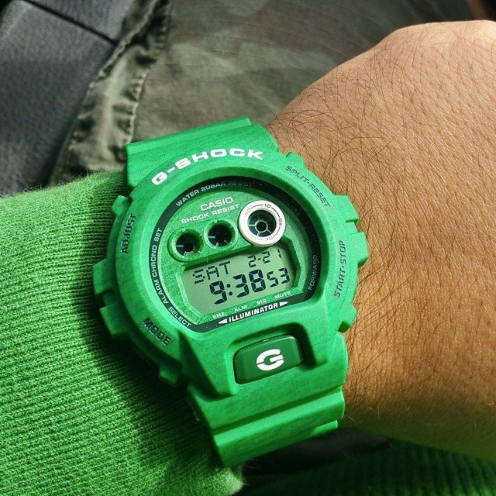 Καταδυτικό ρολόι χρονογράφος Casio G-Shock GD-X6900HT-3ER με πράσινο λουράκι, πράσινο καντράν και στεγανότητα 20ATM-200Μ.