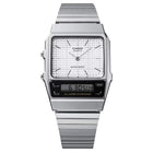 Τετράγωνο Ρολόι Casio Vintage AQ-800E-7AEF Με Ασημί Μπρασελέ
