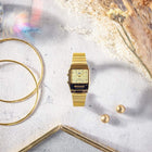 Ρολόι Τετράγωνο Casio Vintage AQ-800EG-9AEF Με Χρυσό Μπρασελέ