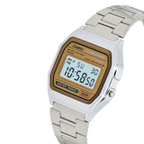 Ρολόι Casio Vintage Iconic A-158WEA-9EF με ασημί μπρασελέ και ψηφιακή ένδειξη.