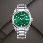 Ανδρικό Ρολόι Citizen BI5110-54X Με Ασημί Μπρασελέ & Πράσινο Καντράν