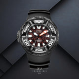 Citizen Promaster Professional Diver 300 Godzilla BJ8059-03Z με κόκκινο καντράν 48mm και μαύρο λουράκι από καουτσούκ.