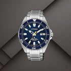 Καταδυτικό Ρολόι Citizen Promaster Eco-Drive BN0201-88L με Ασημί Μπρασελέ & Μπλε Καντράν