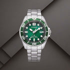 Καταδυτικό Ρολόι Citizen Promaster Eco-Drive Divers BN0269-50W Με Ασημί Μπρασελέ & Πράσινο Καντραν