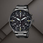 Ρολόι Citizen Eco-Drive CA0695-84E Χρονογράφος με Μαύρο Μπρασελέ