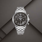 Ρολόι Citizen Eco-Drive CA4630-53E με Ασημί Μπρασελέ και Μαύρο Καντράν