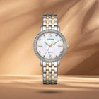 Γυναικείο Ρολόι Citizen Elegance EL3106-59D με Ασημί-Χρυσό Μπρασελέ & Λευκό Καντράν