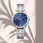Γυναικείο Ρολόι Citizen Elegance EM0500-73L με Ασημί Μπρασελέ & Μπλε Καντράν