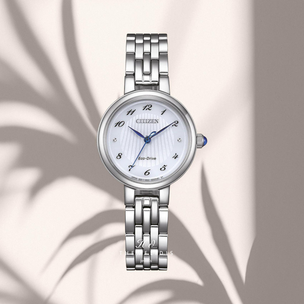 Γυναικείο ρολόι Citizen L EM0990-81A με λευκό καντράν 27.7mm, στεγανότητα 5ATM και ασημί μπρασελέ από ανοξείδωτο ατσάλι