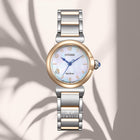 Γυναικείο Ρολόι Citizen L EM1136-87D με Ασημί-Ροζ Χρυσό Μπρασελέ & Λευκό Καντράν