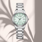 Γυναικείο Ρολόι Citizen Elegance FE1241-71X με Ασημί Μπρασελέ & Πράσινο Καντράν