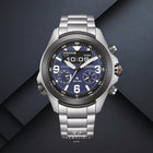Ρολόι Citizen Promaster Land Eco-Drive JV1006-51L Ψηφιακό-Αναλογικό με Ασημί Μπρασελέ & Μπλε Καντράν