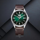Ανδρικό Ρολόι Citizen Automatic NH8390-03XE με Καφέ Λουράκι & Πράσινο Καντράν