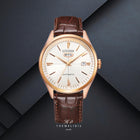 Ανδρικό Ρολόι Citizen Automatic NH8393-05AE με Καφέ Δερμάτινο Λουράκι & Λευκό Καντράν