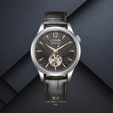 Ανδρικό ρολόι Citizen Automatic NH9131-14E με μαύρο καντράν 40mm, αυτόματο open back μηχανισμό και μαύρο λουράκι