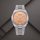 Αυτόματο Ρολόι Citizen Tsuyosa NJ0159-86Z Με Ασημί Μπρασελέ & Πορτοκαλί Καντράν