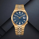 Ανδρικό αυτόματο ρολόι Citizen Tsuyosa 60 NK0023-57L με μπλε καντράν 40mm και ροζ χρυσό μπρασελέ.
