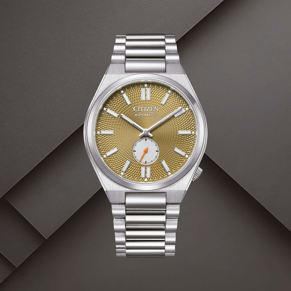 Ανδρικό αυτόματο ρολόι Citizen Tsuyosa NK5010-51X με πράσινο καντράν 40mm και ασημί μπρασελέ.