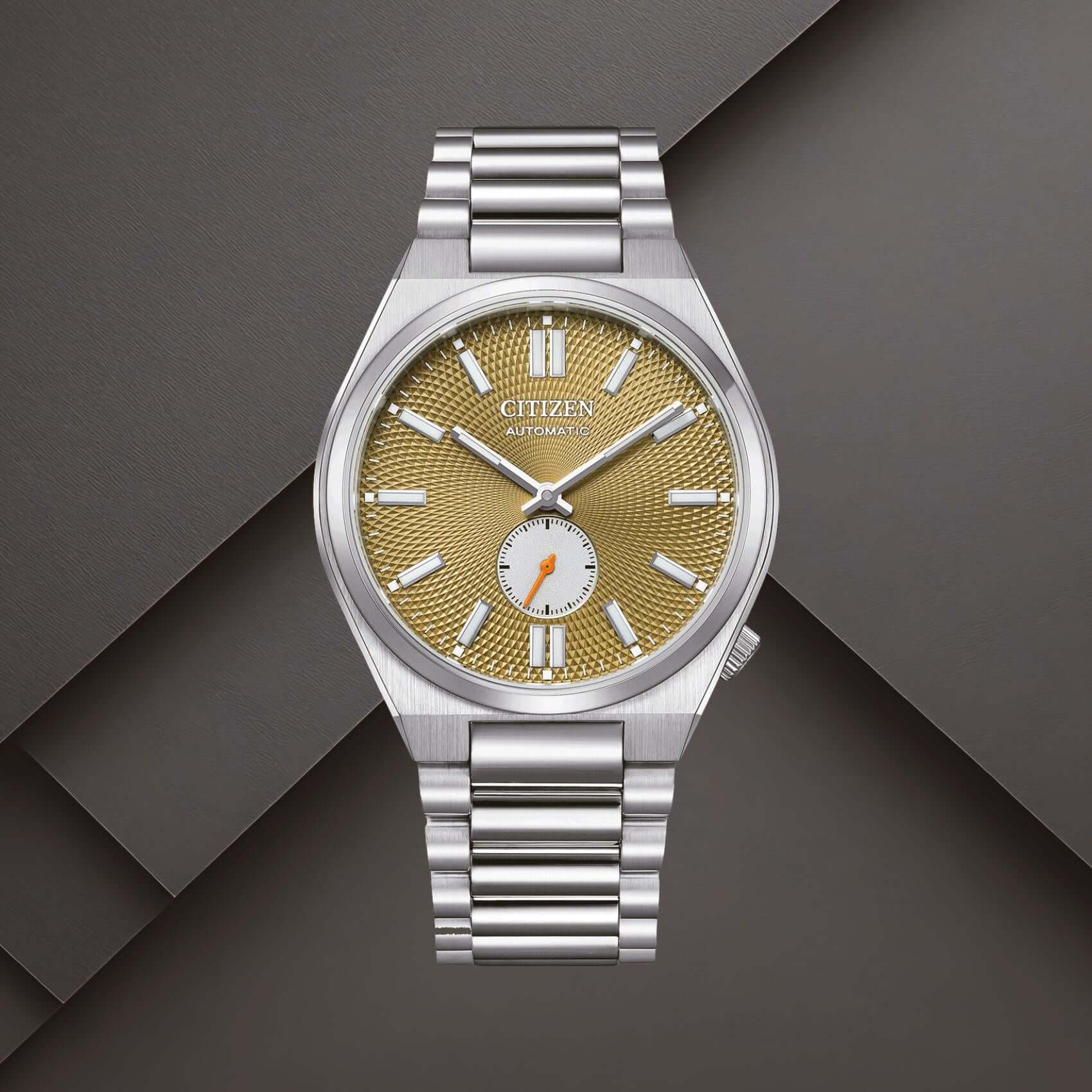 Ανδρικό αυτόματο ρολόι Citizen Tsuyosa NK5010-51X με πράσινο καντράν 40mm και ασημί μπρασελέ.