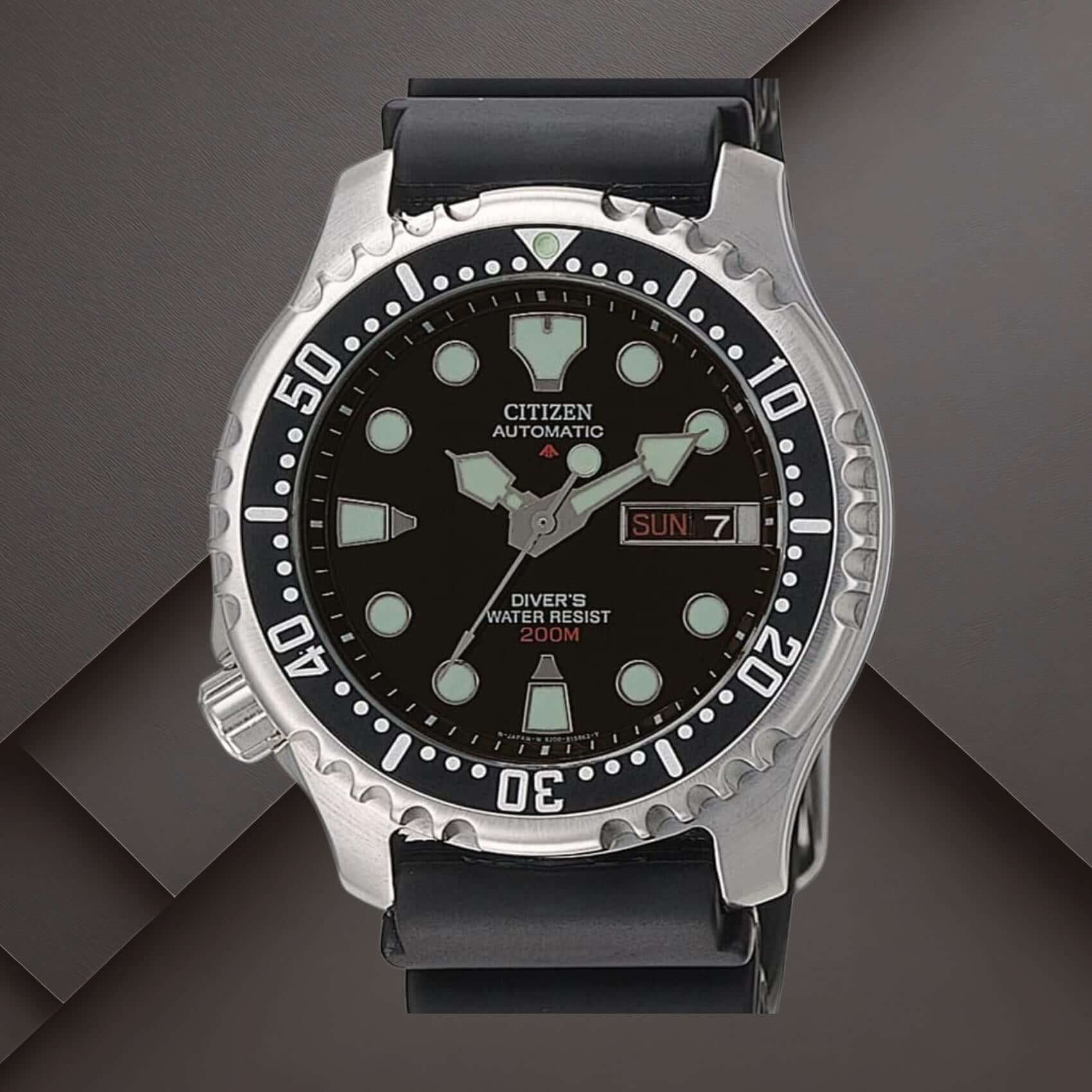 Citizen NY0040-09EE ανδρικό ρολόι Promaster Divers με μαύρο καουτσούκ λουράκι, μαύρο καντράν 42mm και περιστρεφόμενη στεφάνη.