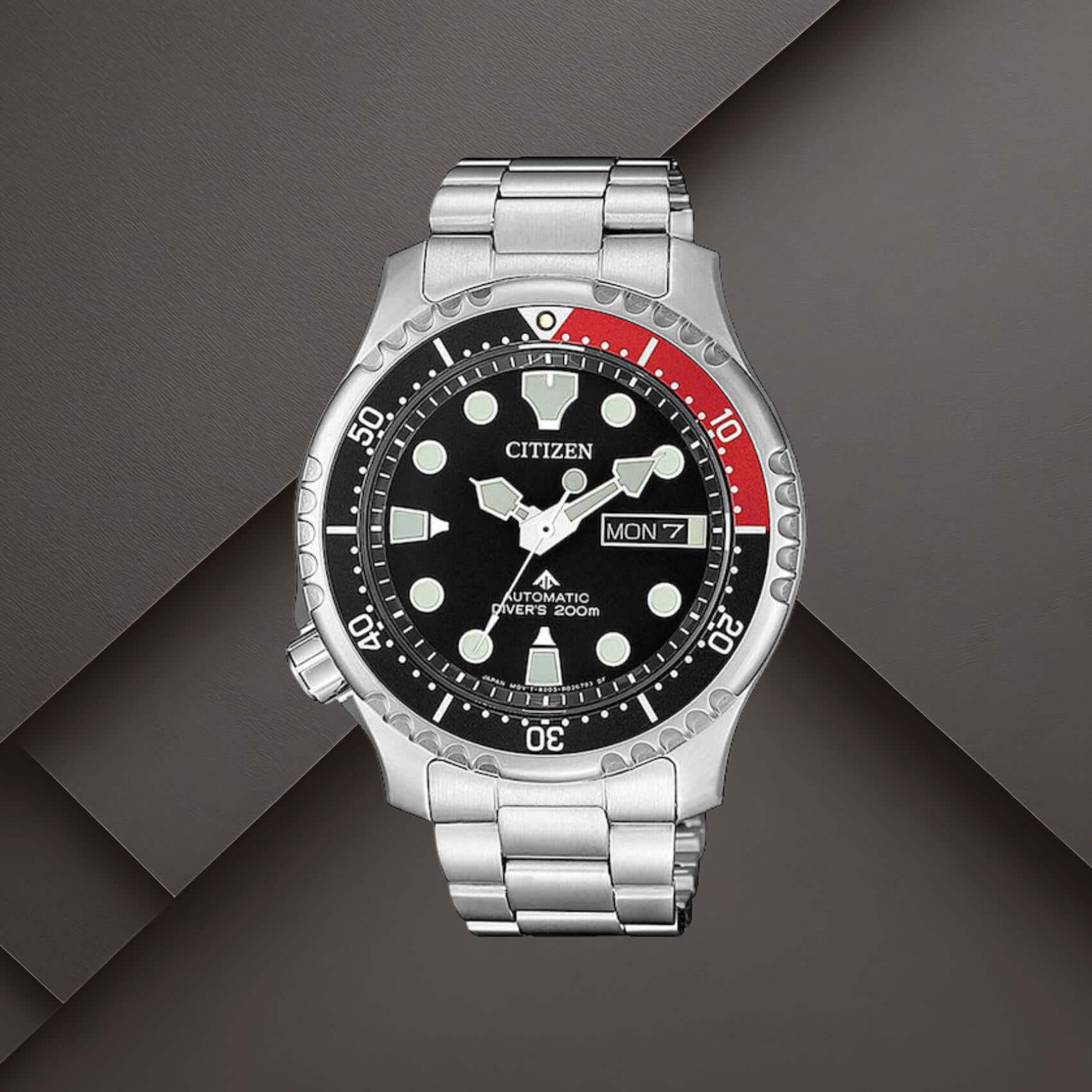 Citizen NY0085-86EE ανδρικό ρολόι Promaster Divers με ασημί ατσάλινο μπρασελέ, μαύρο καντράν 42mm και δίχρωμη περιστρεφόμενη στεφάνη.