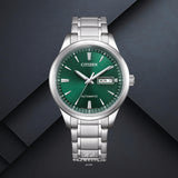 Ανδρικό ρολόι Citizen Automatic NY4058-79XE με πράσινο καντράν 40mm, αυτόματο open back μηχανισμό και ασημί μπρασελέ
