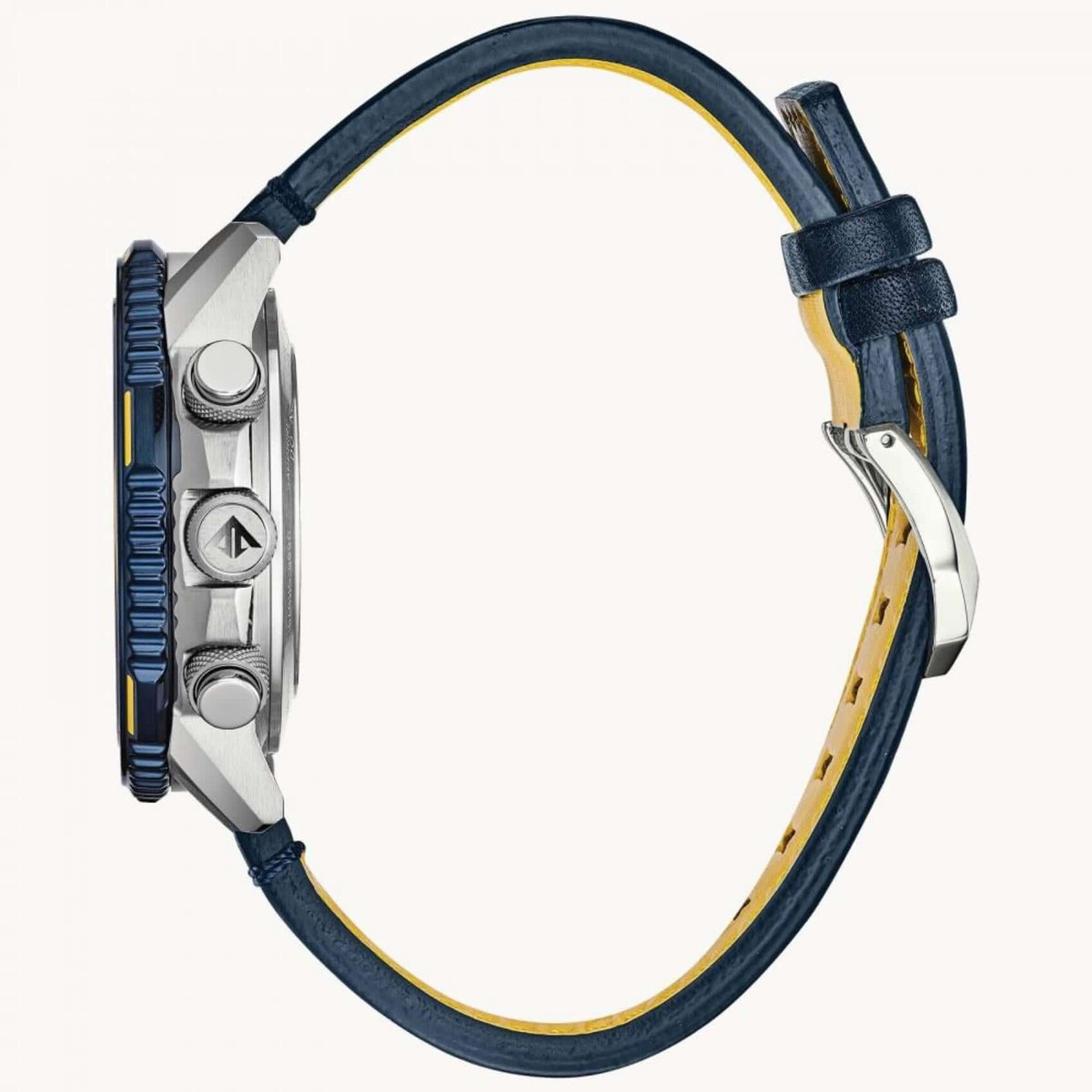 Ρολόι Citizen Promaster Skyhawk JY8078-01L Blue Angel με μπλε δερμάτινο λουράκι και μπλε καντράν διαμέτρου 45mm.