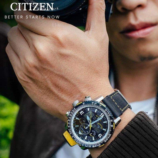 Ρολόι Citizen Promaster Skyhawk JY8078-01L Blue Angel Με Μπλε Δερμάτινο Λουράκι