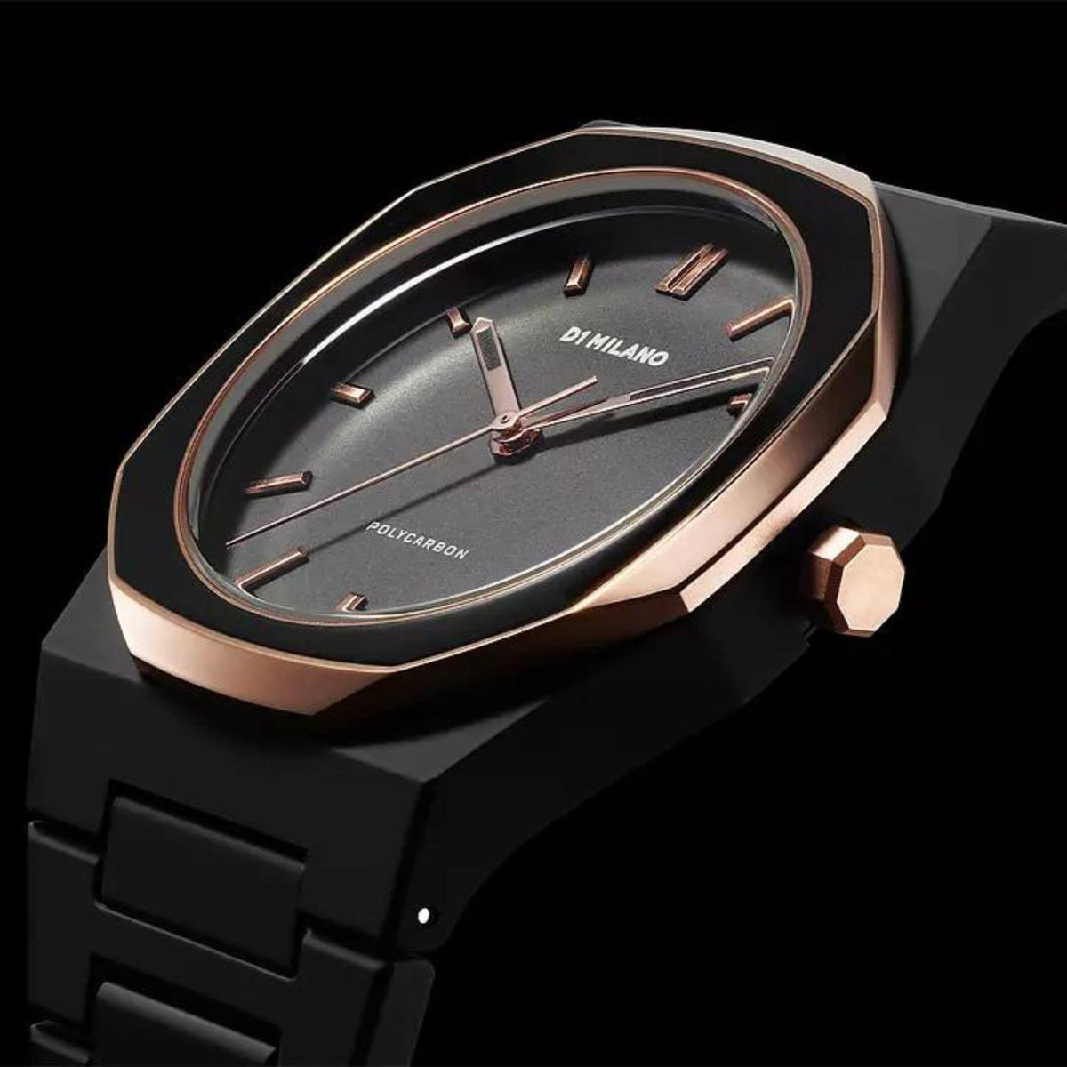 Ρολόι D1 Milano Black Mesh D1-PCBJ35 με μαύρο ατσάλινο μπρασελέ και μαύρο καντράν 40.5mm με οκτάγωνο σχήμα.