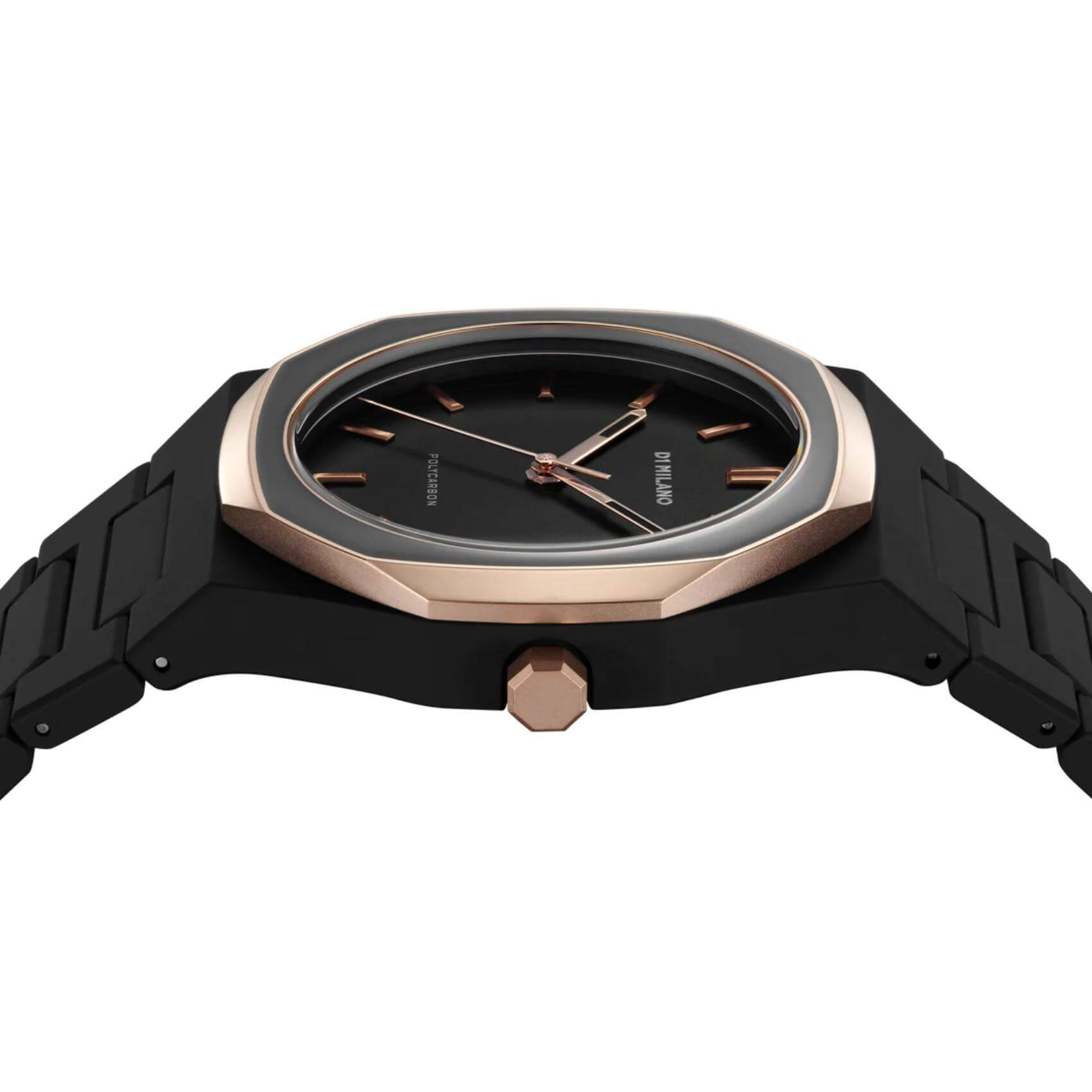 Ρολόι D1 Milano Black Mesh D1-PCBJ35 με μαύρο ατσάλινο μπρασελέ και μαύρο καντράν 40.5mm με οκτάγωνο σχήμα.