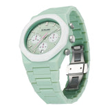 Ρολόι D1 Milano Green Blast D1-PHBJ02 χρονογράφος με πράσινο φυστικί ατσάλινο μπρασελέ και πράσινο φυστικί καντράν 40.5mm με οκτάγωνο σχήμα.
