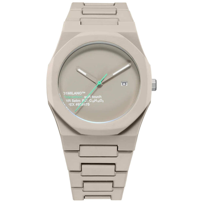Ρολόι D1 Milano Hot Stone D1-PCBJ30 με taupe μπεζ ατσάλινο μπρασελέ και μπεζ καντράν 40.5mm με οκτάγωνο σχήμα.
