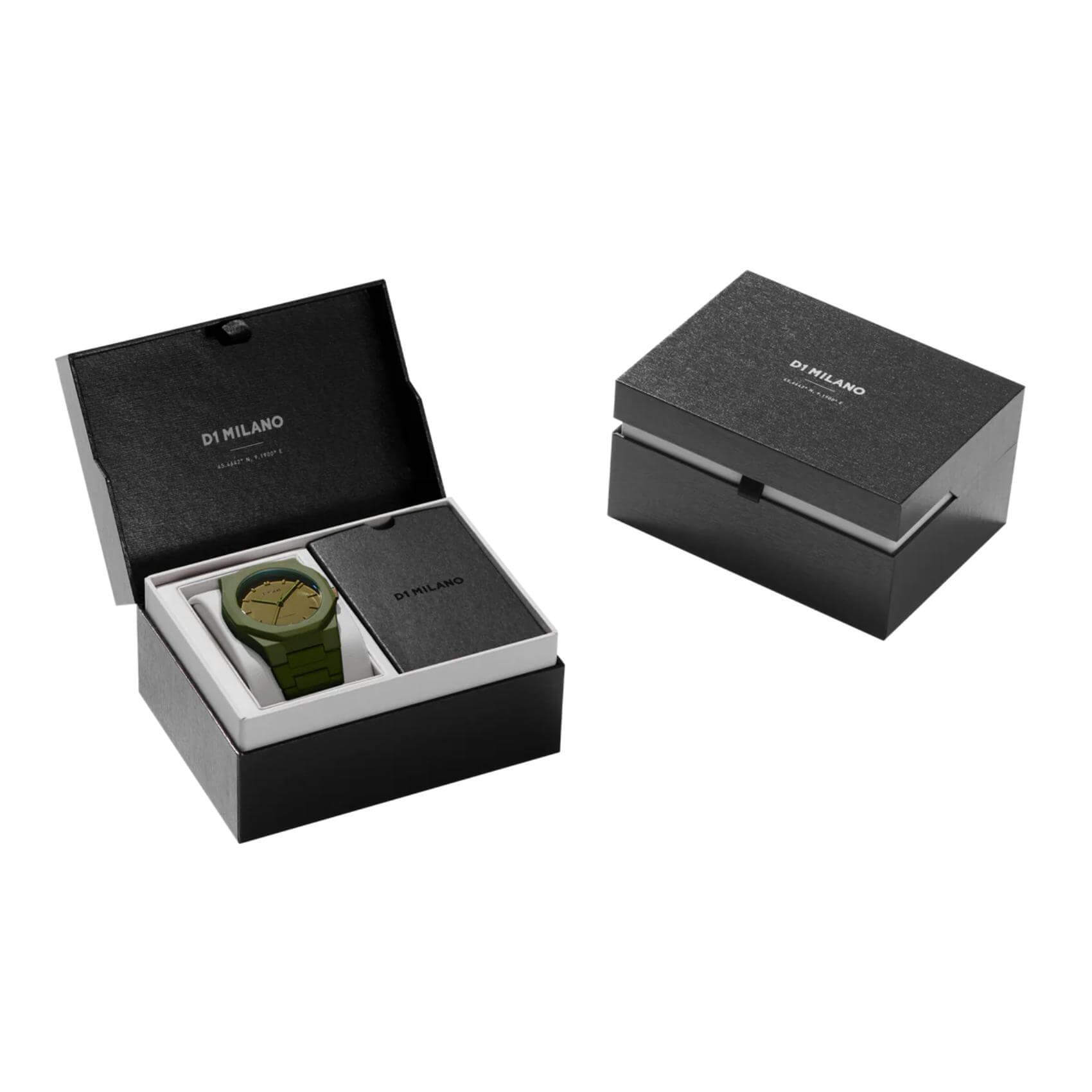 Συσκευασία ρολογιού D1 Milano Military Green D1-PCBJ22.