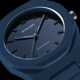 Αντρικό ρολόι D1 Milano Navy Blue D1-PCBJ21 με μπλε polycarbonate μπρασελέ και μπλε καντράν 40.5mm με οκτάγωνο σχήμα.