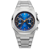Ρολόι D1 Milano Royal Blue D1-CHBJ09 Χρονογράφος Με Ασημί Μπρασελέ