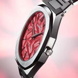 Αντρικό ρολόι D1 Milano Ultra Thin Barn Red D1-UTBJ33 με ασημί ατσάλινο μπρασελέ και κόκκινο καντράν 40mm με οκτάγωνο σχήμα.