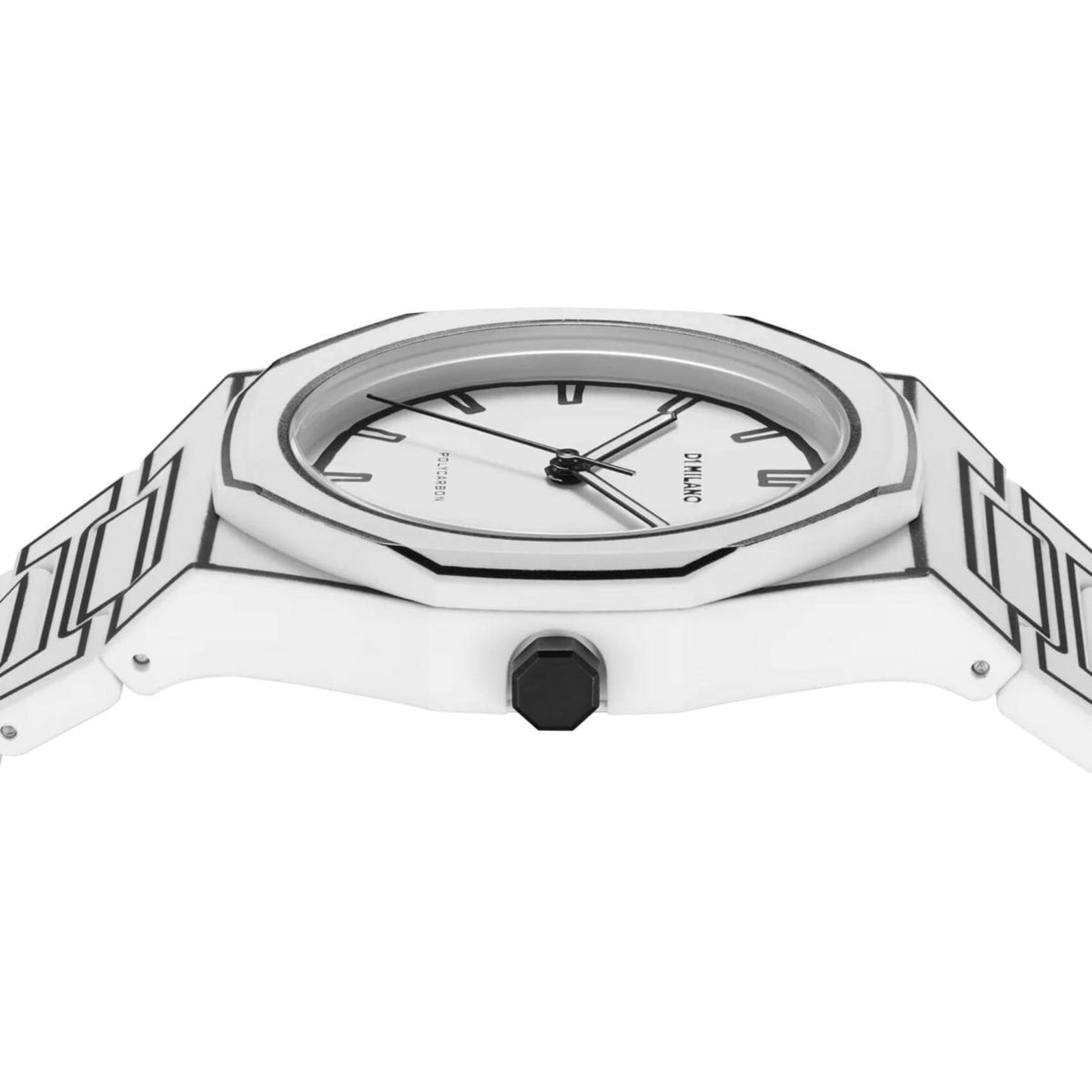 Ρολόι D1 Milano White Sketch D1-PCBJ34 με άσπρο ατσάλινο μπρασελέ και άσπρο καντράν 40.5mm με οκτάγωνο σχήμα.