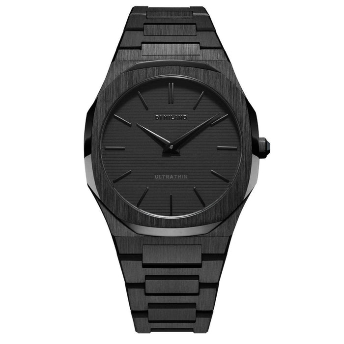 Ρολόι D1 Milano Shadow Ultra Thin D1-UTBJSH με μαύρο ατσάλινο μπρασελέ, μαύρο καντράν και οκτάγωνο στεφάνι με διάμετρο στα 40 mm αδιάβροχο στις 5ΑΤΜ-50Μ.