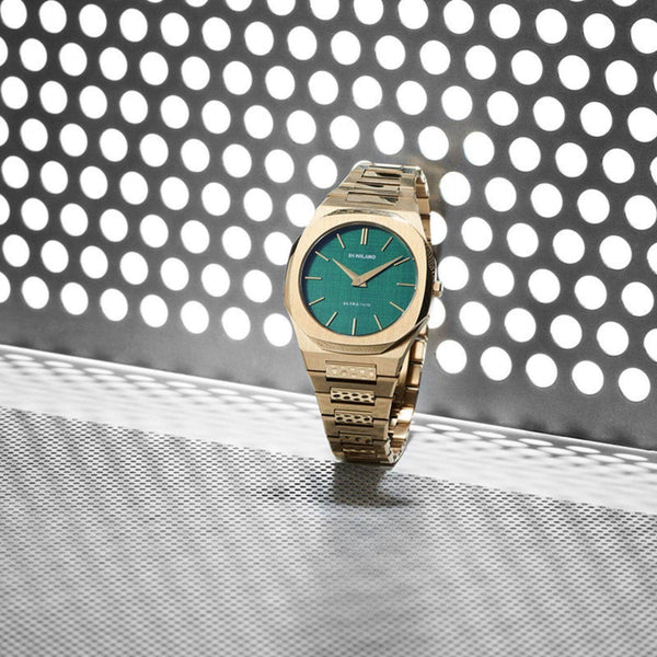 Ρολόι D1 Milano Ultra Thin Emerald D1-UTBL18 Με Χρυσό Μπρασελέ