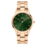 Ρολόι Daniel Wellington Iconic Link Emerald DW00100420 Με Ροζ Χρυσό Μπρασελέ