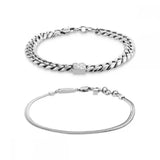 Διπλό ανδρικό βραχιόλι Calvin Klein 35100091 από ατσάλι σε ασημί χρώμα με μέγιστο μήκος 19.5cm.