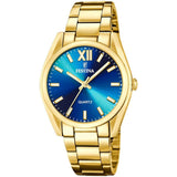 Ρολόι Festina Alegria F20640/8 Με Χρυσό Μπρασελέ & Μπλε Καντράν