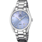 Ρολόι Festina Boyfriend F16790/B Με Ασημί Μπρασελέ & Γαλάζιο Καντράν